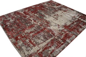 Distressed Abstract Modern 8X10 Hand-Loomed Rug