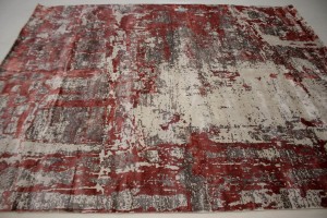 Distressed Abstract Modern 8X10 Hand-Loomed Rug