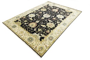 Black Floral Osh Chobi 9X12 Peshawar Oriental Rug