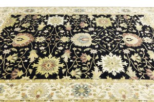 Black Floral Osh Chobi 9X12 Peshawar Oriental Rug