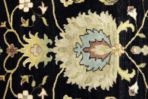 Black Floral Osh Chobi 9X12 Peshawar Oriental Rug