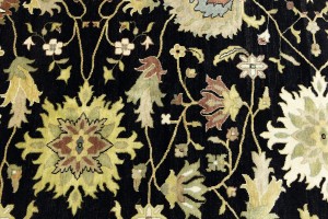 Black Floral Osh Chobi 9X12 Peshawar Oriental Rug