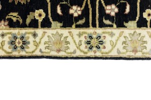 Black Floral Osh Chobi 3X8 Peshawar Oriental Runner Rug