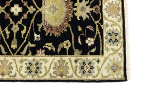 Black Floral Osh Chobi 3X8 Peshawar Oriental Runner Rug