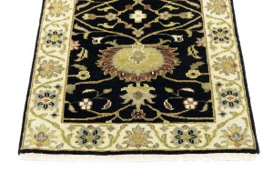 Black Floral Osh Chobi 3X8 Peshawar Oriental Runner Rug