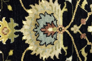 Black Floral Osh Chobi 3X8 Peshawar Oriental Runner Rug
