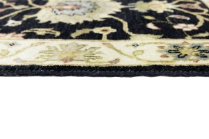 Black Floral Osh Chobi 3X8 Peshawar Oriental Runner Rug