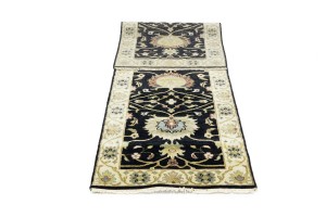 Black Floral Osh Chobi 3X8 Peshawar Oriental Runner Rug