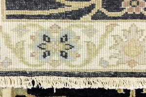 Black Floral Osh Chobi 3X8 Peshawar Oriental Runner Rug