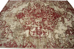 Distressed Floral Modern 8X10 Hand-Loomed Rug