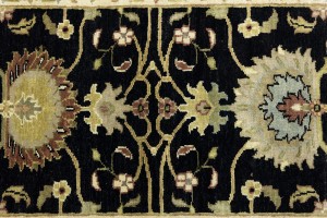 Black Floral Osh Chobi 3X8 Peshawar Oriental Runner Rug