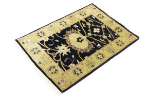 Black Floral Osh Chobi 2X3 Peshawar Oriental Rug