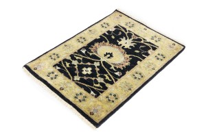 Black Floral Osh Chobi 2X3 Peshawar Oriental Rug