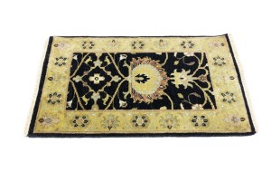 Black Floral Osh Chobi 2X3 Peshawar Oriental Rug