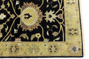 Black Floral Osh Chobi 3X10 Peshawar Oriental Runner Rug