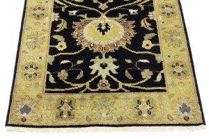 Black Floral Osh Chobi 3X10 Peshawar Oriental Runner Rug
