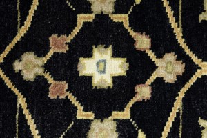 Black Floral Osh Chobi 3X10 Peshawar Oriental Runner Rug