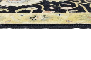 Black Floral Osh Chobi 3X10 Peshawar Oriental Runner Rug