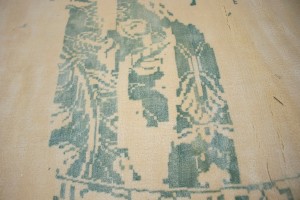 Distressed Floral Modern Green 9X9 Hand-Loomed Round Rug