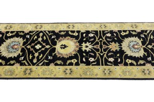 Black Floral Osh Chobi 3X10 Peshawar Oriental Runner Rug