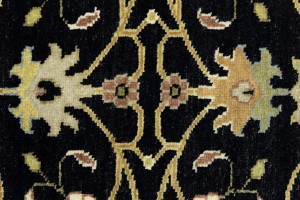 Black Floral Osh Chobi 3X10 Peshawar Oriental Runner Rug