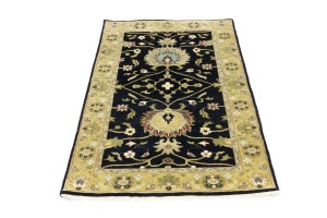 Black Floral Osh Chobi 3X5 Peshawar Oriental Rug