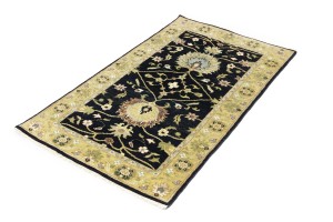 Black Floral Osh Chobi 3X5 Peshawar Oriental Rug
