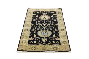 Black Floral Osh Chobi 3X5 Peshawar Oriental Rug