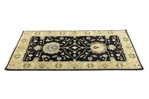 Black Floral Osh Chobi 3X5 Peshawar Oriental Rug