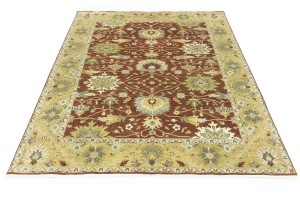 Rust Floral Osh Chobi 8X10 Peshawar Oriental Rug
