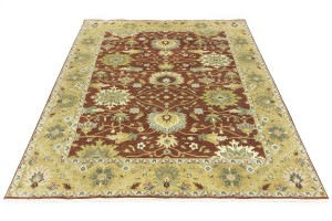 Rust Floral Osh Chobi 8X10 Peshawar Oriental Rug