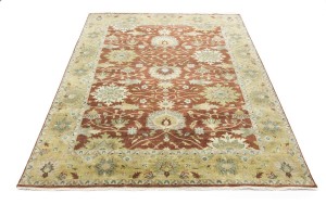 Rust Floral Osh Chobi 8X10 Peshawar Oriental Rug
