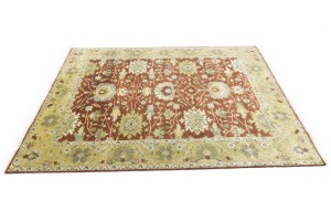 Rust Floral Osh Chobi 8X10 Peshawar Oriental Rug