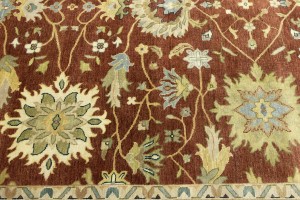 Rust Floral Osh Chobi 9X12 Peshawar Oriental Rug