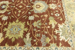 Rust Floral Osh Chobi 9X12 Peshawar Oriental Rug