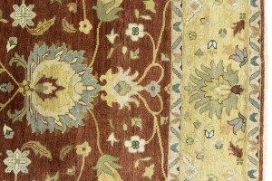 Rust Floral Osh Chobi 9X12 Peshawar Oriental Rug