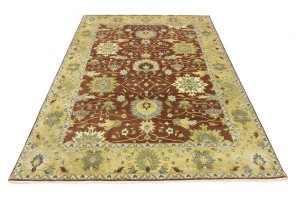 Rust Floral Osh Chobi 9X12 Peshawar Oriental Rug