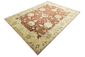 Rust Floral Osh Chobi 9X12 Peshawar Oriental Rug