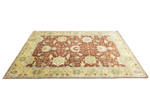 Rust Floral Osh Chobi 9X12 Peshawar Oriental Rug