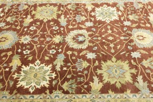 Rust Floral Osh Chobi 9X12 Peshawar Oriental Rug
