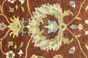 Rust Floral Osh Chobi 9X12 Peshawar Oriental Rug