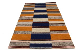 Multicolored Stripes 5X8 Hand-Tufted Modern Rug