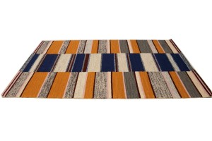 Multicolored Stripes 5X8 Hand-Tufted Modern Rug