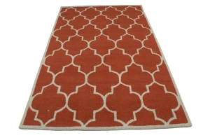 Rusty Red Trellis 5X8 Hand-Tufted Modern Rug