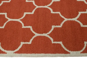 Rusty Red Trellis 5X8 Hand-Tufted Modern Rug