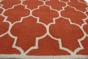Rusty Red Trellis 5X8 Hand-Tufted Modern Rug