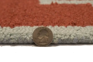 Rusty Red Trellis 5X8 Hand-Tufted Modern Rug