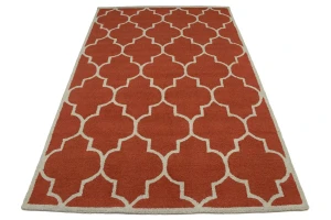 Rusty Red Trellis 5X8 Hand-Tufted Modern Rug