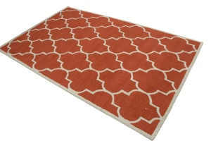 Rusty Red Trellis 5X8 Hand-Tufted Modern Rug