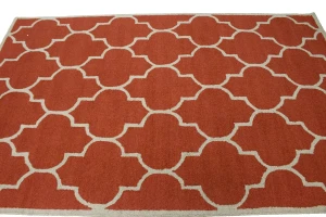 Rusty Red Trellis 5X8 Hand-Tufted Modern Rug